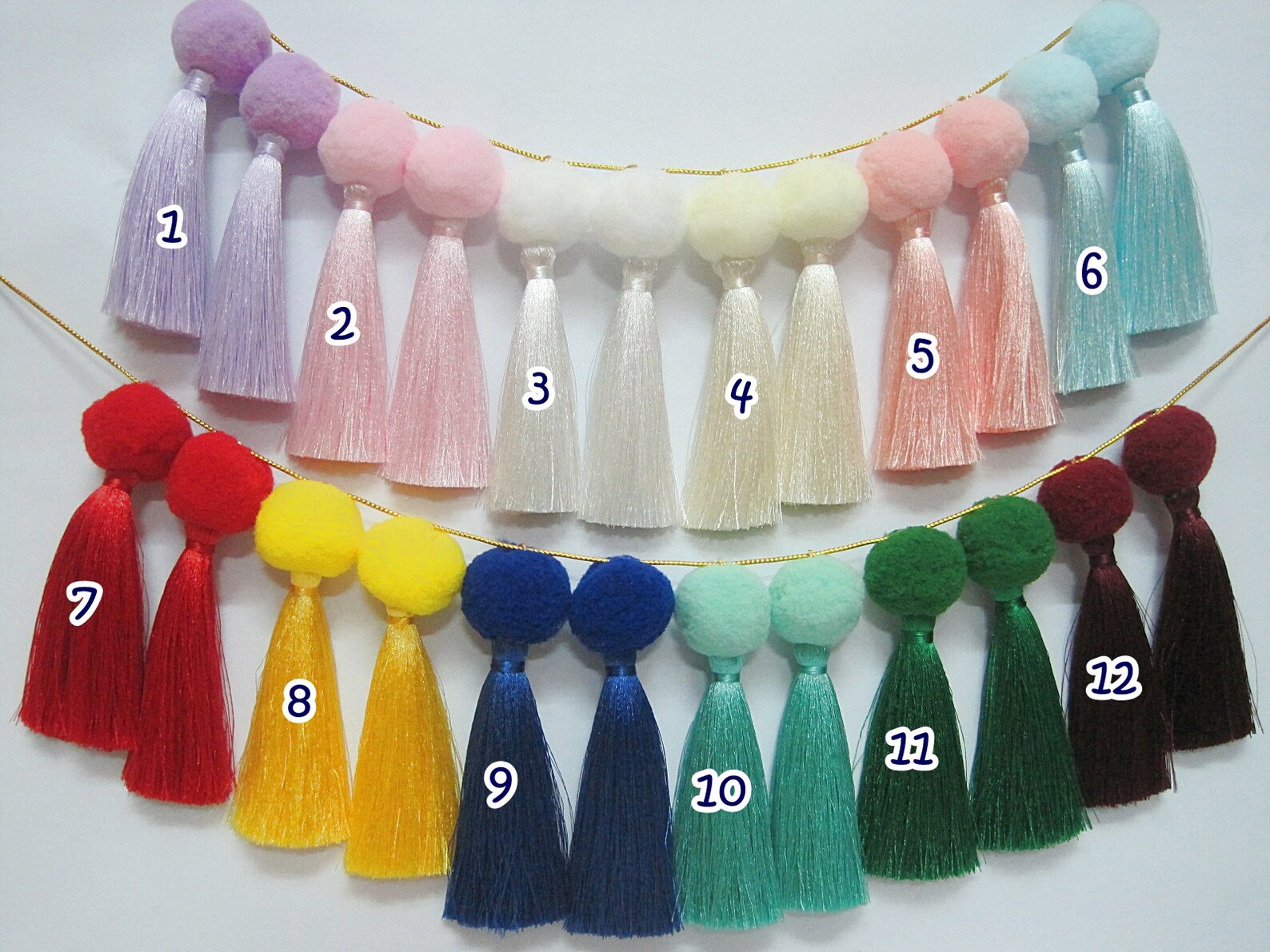 10 Pcs of Big Pom Pom Tassel With Jump Ring Tassel Pom Pom Etsy