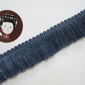 5 Yards middernachtblauwe katoenen kwastrand, blauwe bies, blauwe kwastrand, groothandelrand, blauwe kwastrand, blauwe kettingrand, blauw