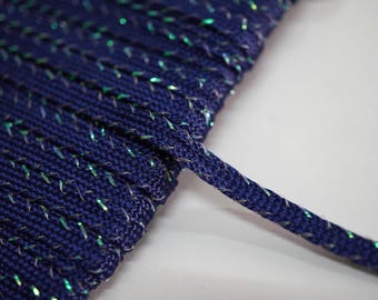 5 Meter 3/16-Zoll-marineblaue Borte mit Prismatic Rand, flach geflochten, geflochtene Borte, Glitzerband, Picot Borte, Glitzerband