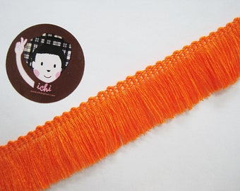 5 Yards Orange-Red Cotton Tassel Trim, Orange Trim, Orange tassel fringe, wholesale trim, orange tassel, orange chainette fringe, tassels