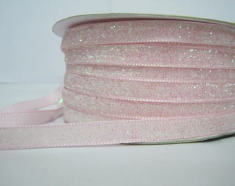 Magenta Pink Glitter Velvet Ribbon - 5 Yards - 3/8in – Country