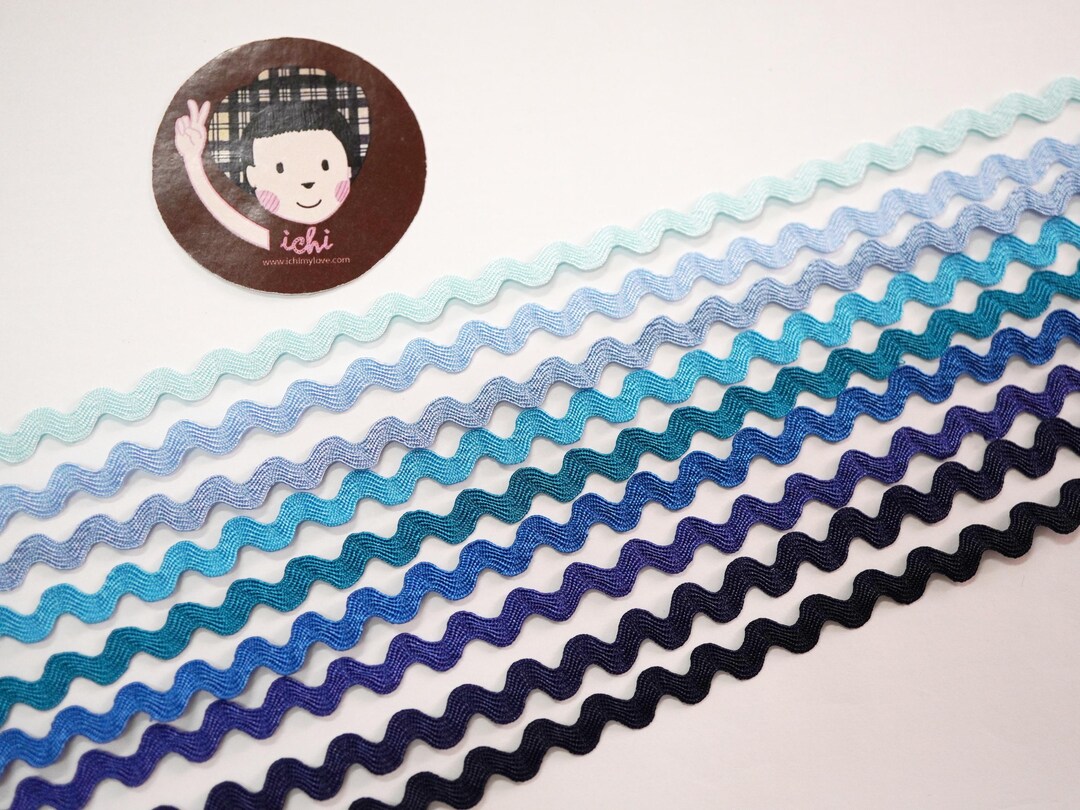 Blue Ric Rak Trim 5 Yards Blue Mini Rick Rack, Ric Rac Trim, Rick Rack Lot, Zig Zag Trim ...