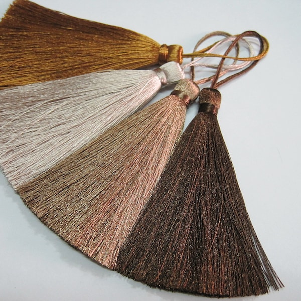 10 pcs Brown Long Tassel, Tassels de gros, glands, gland de soie, gland long, gland brun, gland long brun, gland décoratif