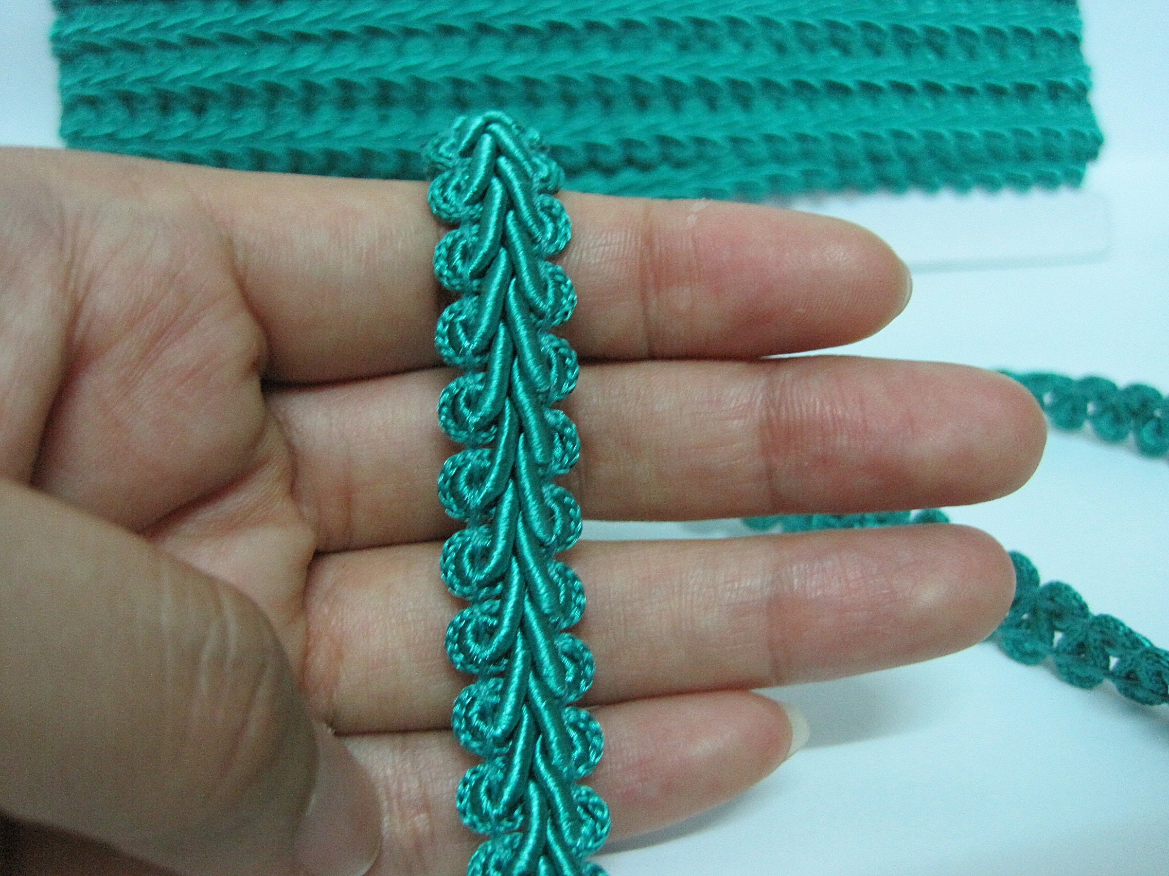 5 Yards 1/2 Gimp Braided Trim Teal Gimp Braid Braided Etsy UK