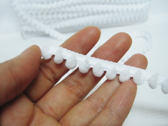 White Trim White pom pom trim White Pom Pom Lace Trim Fringe White Pompom Trim White pom pom 2 Yards Mini White Pom 12 Mini Pom Trim