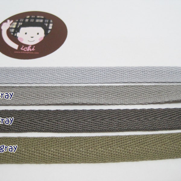 5 yards 3/8" Gray Herringbone Tape, Grey twill tape, Gray Cotton Tape, Cotton Ribbon, Ribbon lot, Cotton Twill Tape, twill tape for masks