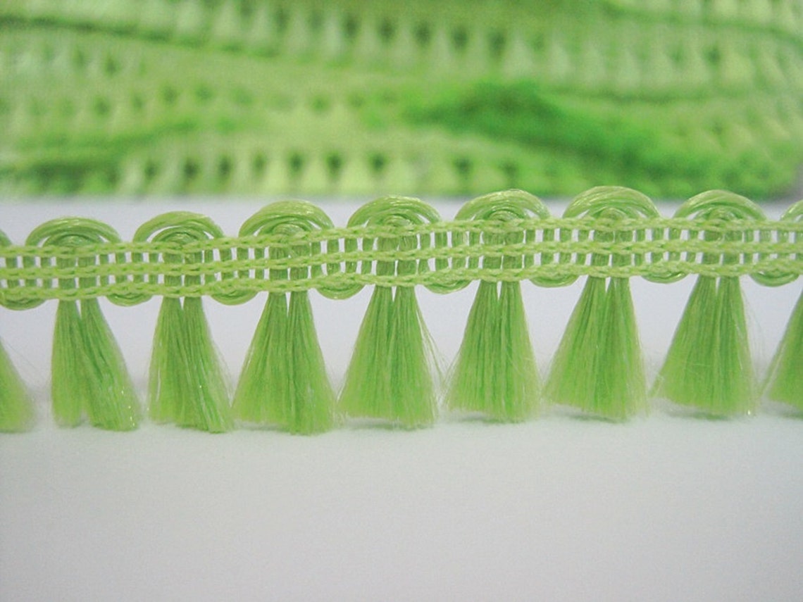 5 Yards Lime Green Mini Tassel Trim Green Trim wholesale Etsy