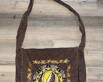 Grateful Dead Dancing Bear Flower Messenger Bag, Large Shoulder