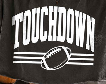 Touchdown Retro Football PNG, Varsity Game Day Shirt Design, Distressed Sports Mom Clipart,Trendy Football team, SVG Download