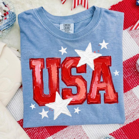 USA Shirt PNG, Preppy 4th of July Sublimation, Patriotic Stars PNG, Cute Fourth of July Veterans Digital Download