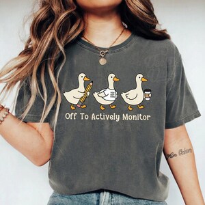 Off to Actively Monitor Teacher Testing Day Goose PNG | Funny Teacher Testing Week Sublimation Design