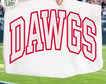 Dawgs PNG, Pinstripe Dawgs PNG, Varsity Dawgs Shirt Design, School Spirit PNG, Sports Team Digital Download, Game Day Sublimation