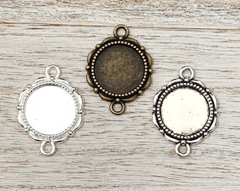Lead /& Nickel Free 1 inch Square Pendant Base for Jewelry Making or use with Resin for photos or Altered Art Rose Gold