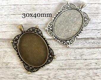 Lead /& Nickel Free 1 inch Square Pendant Base for Jewelry Making or use with Resin for photos or Altered Art Rose Gold