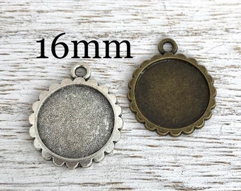 Lead /& Nickel Free 1 inch Square Pendant Base for Jewelry Making or use with Resin for photos or Altered Art Rose Gold