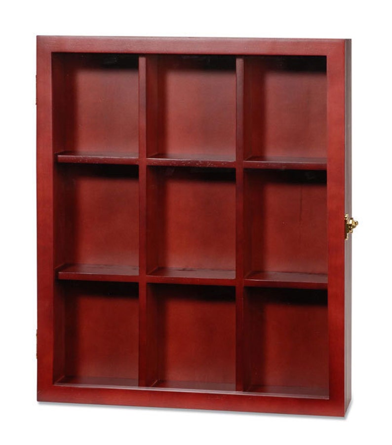 Finished Wooden Shadow box display case with dividers and Etsy