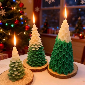Personalized Christmas scented candle gifts, Christmas decorations, soy candles, pine tree ,Green Christmas Tree  Candle, Holiday Essential