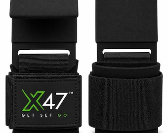 Ganchos de levantamiento de pesas X-47 con correas para las muñecas para hombres y mujeres – Alta resistencia