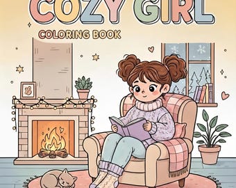 Cozy Girl Coloring Book | Cozy Aesthetic Coloring Pages | Relaxing Girl Moments | Stress Relief Art | Printable Coloring Book PDF
