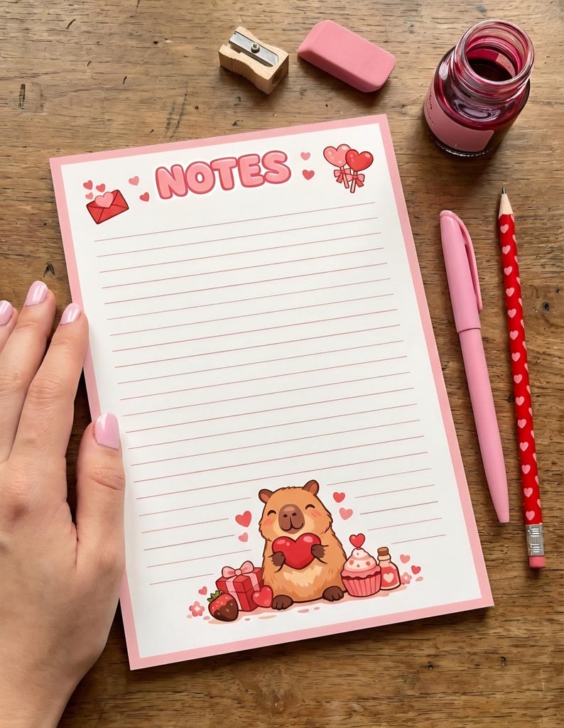 Capybara Notepad Pages | Cute Capybara Digital Notepad Set | A5 ...