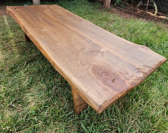 Handmade Rustic Live Edge Coffee Table: Handcrafted Reclaimed Farmhouse Centerpiece