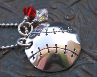 Hand Stamped Jewelry - Baseball Mom Necklace - Sports Necklace - Personalized Necklace