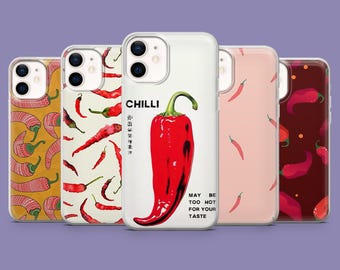 Funda para teléfono Pepper Chilli Cover para iPhone 17, 17Pro, 16, 15, 14, 13, 12, Samsung S25, S24Fe, S23, A16, A56, Pixel 10Pro, 9A