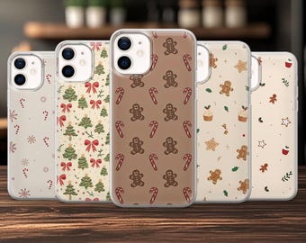 Funda navideña minimalista para iPhone 17, 17 Pro, 16, 15, 14, 13, 12, Samsung S25, S24 FE, S23, A16, A56, Pixel 10 Pro, 9A