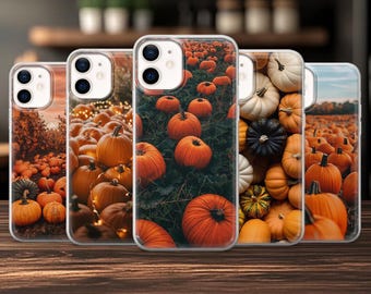 Funda otoñal para móvil con diseño de calabaza para iPhone 17, 17 Pro, 16, 15, 14, 13, 12, Samsung S25, S24Fe, S23, A16, A56, Pixel 10 Pro, 9A