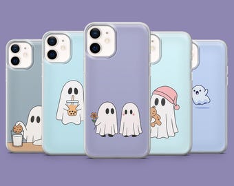 Bonita funda minimalista de Halloween para iPhone 17, 17Pro, 16, 15, 14, 13, 12, Samsung S25, S24Fe, S23, A16, A56, Pixel 10Pro, 9A