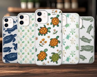 Funda minimalista de tortuga para iPhone 17, 17Pro, 16, 15, 14, 13, 12, Samsung S25, S24Fe, S23, A16, A56, Pixel 10Pro, 9A