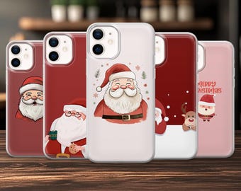 Funda navideña de Papá Noel para iPhone 17, 17Pro, 16, 15, 14, 13, 12, Samsung S25, S24Fe, S23, A16, A56, Pixel 10Pro, 9A