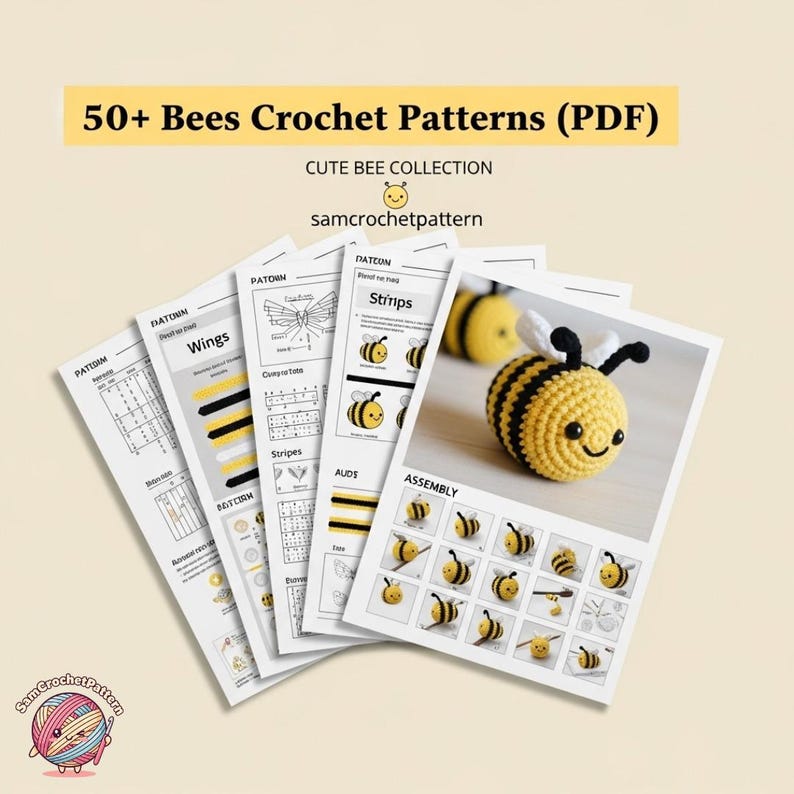 Bee Step Pattern 50+ Bee Crochet Patterns | Amigurumi Plush (PDF Download) - Etsy