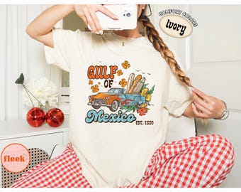 Comfort Colors® Gulf of Mexico Comfort Colors T Shirt, Vintage Beach Graphic Tee, Coastal Vacation Shirt, Ocean Lover Gift