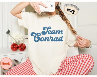 Comfort Colors® Team Conrad T Shirt, Cousins Beach Graphic Tee, Summer Romance Fan Shirt, Beach Vacation Top, Coastal TV Inspired Tee