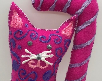 Pinkie: Hand Sewn Cat Plush Toy