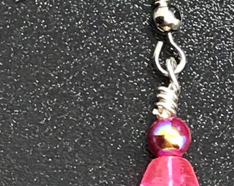 Small But Mighty: Handmade Earring Featuring Pink Teardrop Shaped Crackle Glass Beads