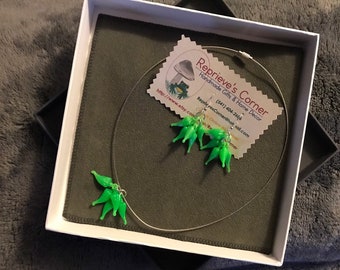 Green Hot Chili Peppers: Necklace and Earring Set