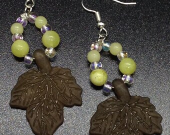Falling For You-- Handmade Earrings Featuring Acrylic and Stone Beads