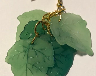 Falling for You: Cluster Earrings Featuring Acrylic Leaves III