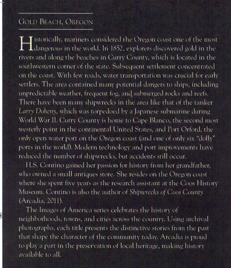 Shipwrecks of Curry County by H. S. Contino (Book Signed by the Author) image 3