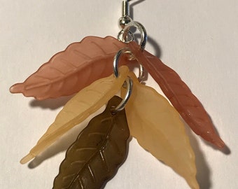 Falling for You: Cluster Earrings Featuring Acrylic Leaves IV— Several Color Options