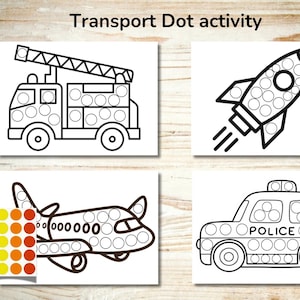 Transportaktivitet för barn | 9 utskrivbara sidor | Arbetsblad för att matcha och spåra fordon | Montessori förskoleinlärning PDF