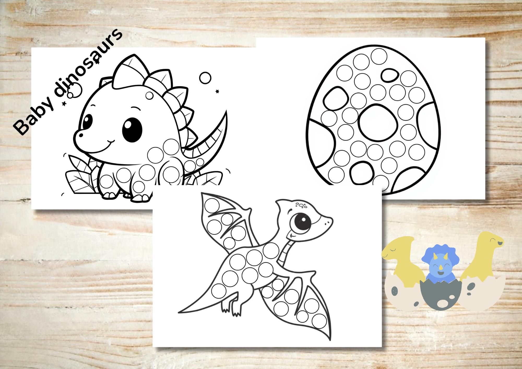 Dinosaur Dot Marker Printable | 12 Dot Pages + 7 Coloring Sheets ...