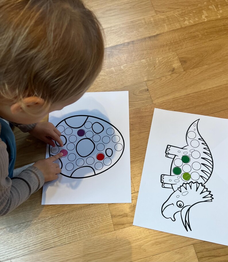 Dinosaur Dot Marker Printable | 12 Dot Pages + 7 Coloring Sheets ...