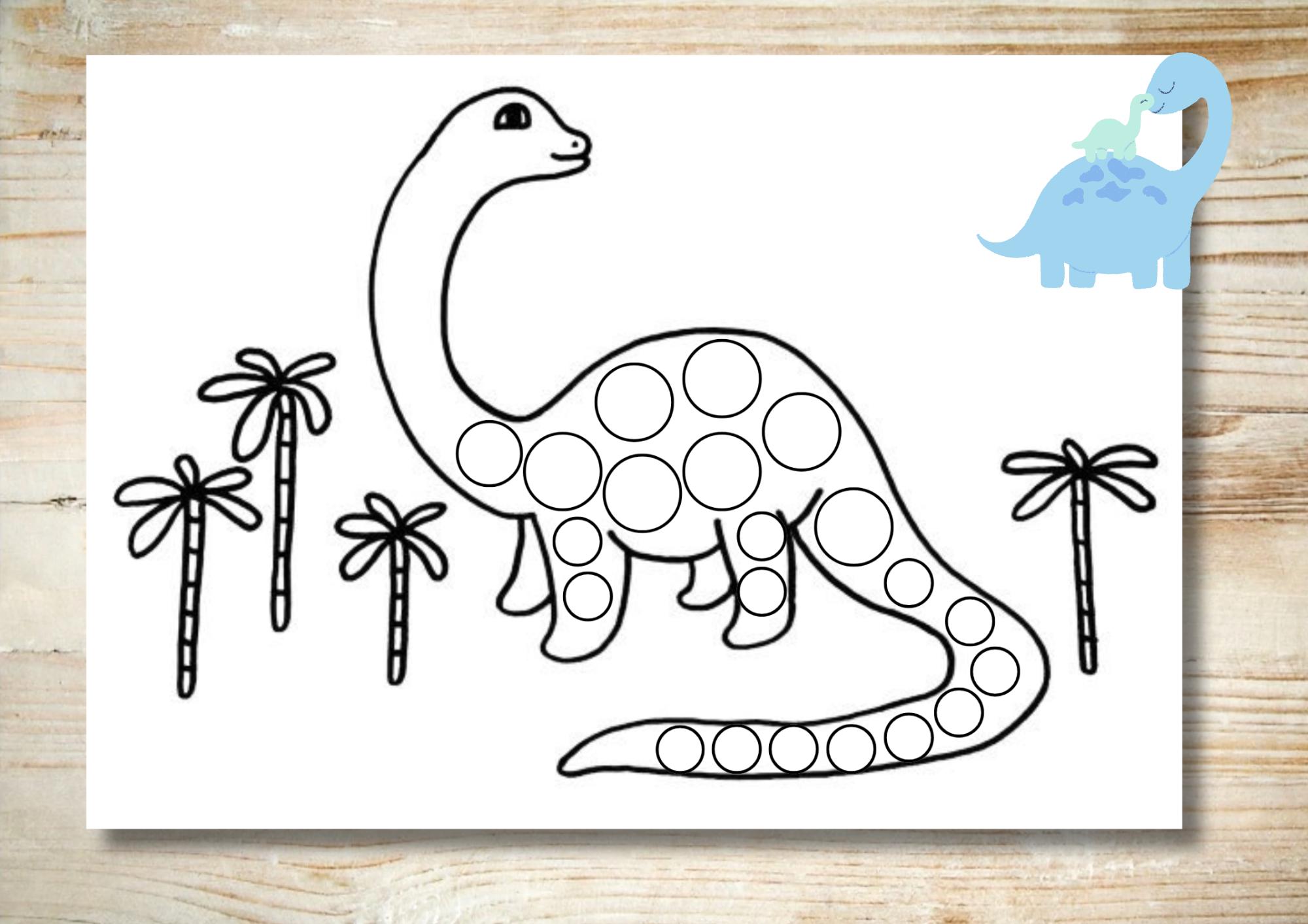 Dinosaur Dot Marker Printable | 12 Dot Pages + 7 Coloring Sheets ...
