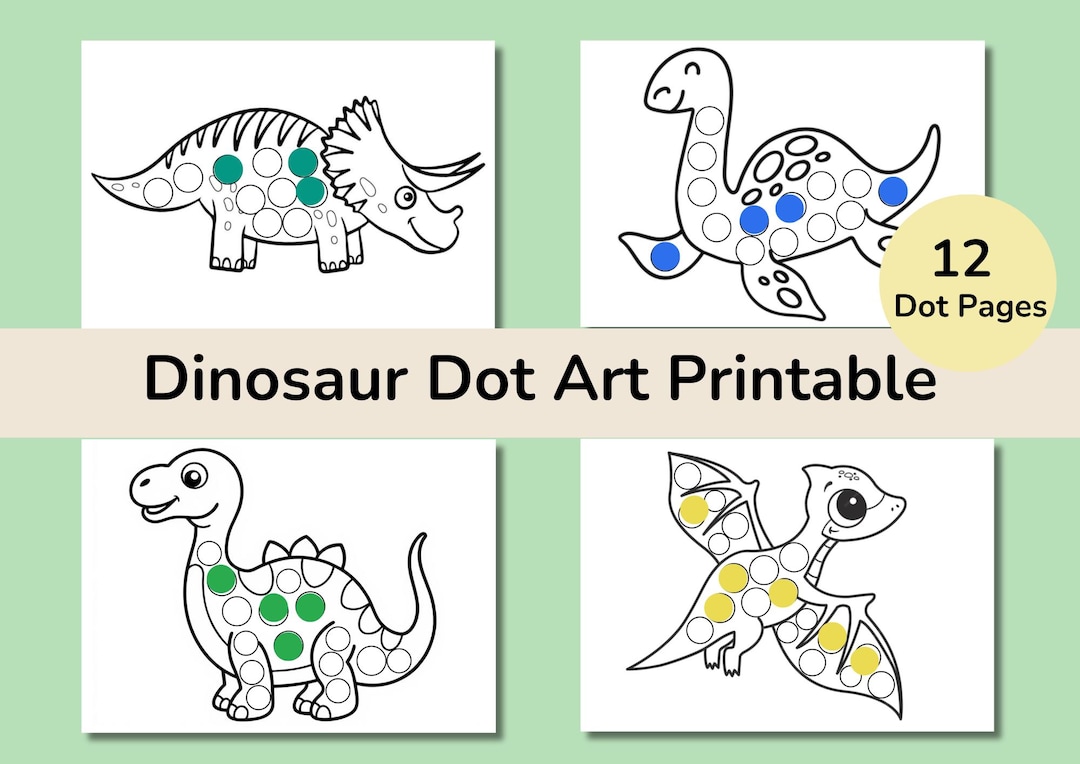Dinosaur Dot Marker Printable | 12 Dot Pages + 7 Coloring Sheets ...