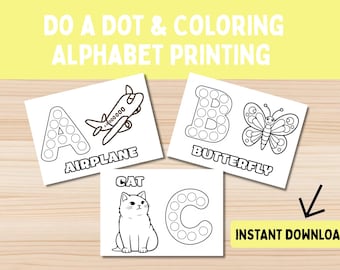 Printable Alphabet Dot Marker Pages | ABC Do a Dot Coloring Worksheets | Preschool Activity PDF