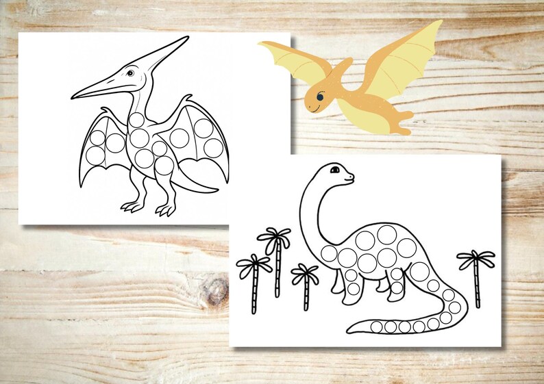 Dinosaur Dot Marker Printable | 12 Dot Pages + 7 Coloring Sheets ...