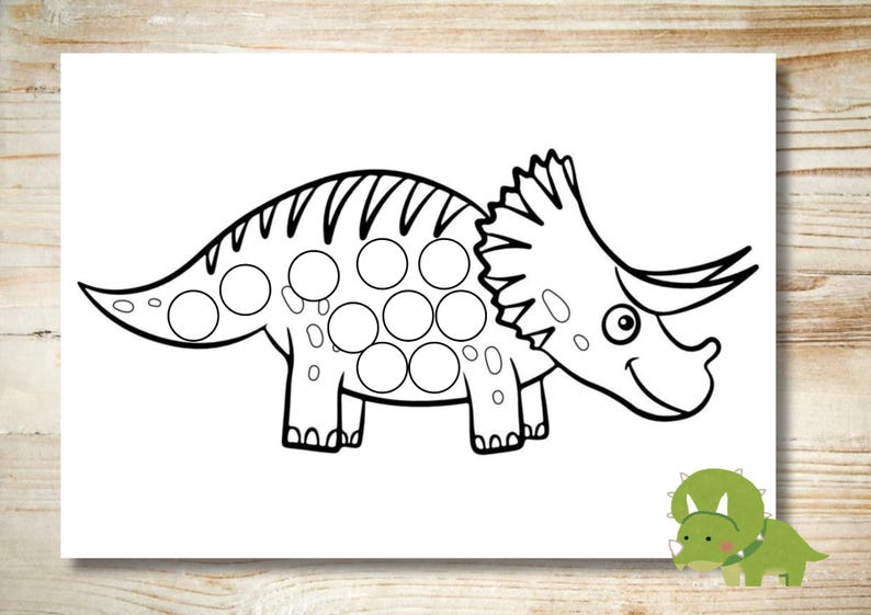 Dinosaur Dot Marker Printable | 12 Dot Pages + 7 Coloring Sheets ...